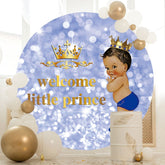 Aperturee - Purple Bokeh Round Little Prince Baby Shower Backdrop